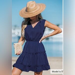 CUPSHE Navy Sleeveless Dress